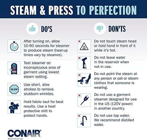 Conair Handheld Garment Steamer for Clothes, Turbo ExtremeSteam 1875W, Portable Handheld Design, Strong Penetrating Steam, White / Champagne - Image 6