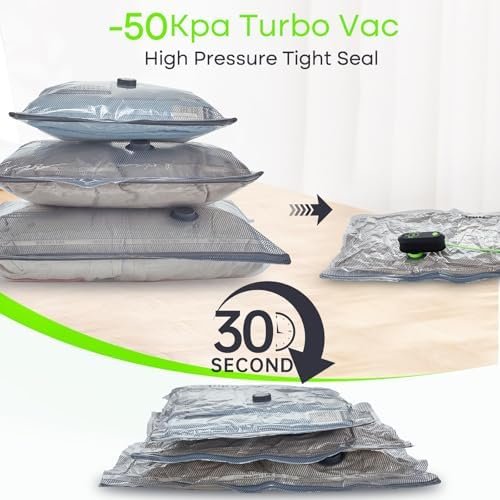 Travel Vacuum Storage Bags with USB Electric Pump, 15 Pack Compression Travel Packing Bags for Luggage and Suitcase, Carry-on Size Space Saver for Clothes and Clothing - Image 4