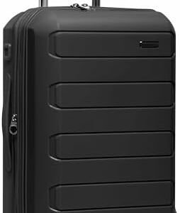 Traveler's Choice Pagosa Indestructible Hardshell Expandable Spinner Luggage, Black, Carry-on