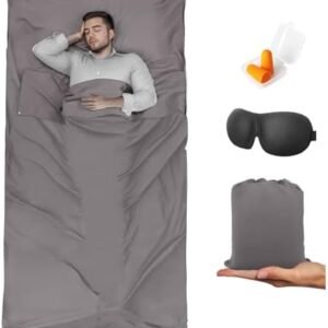 Sleeping Bag Liner,Travel Sheet & Adult Sleep Sack, Camping Sheets Travel Sleep Sack for Backpacking,Hotels & Hostels -Lightweight Single &Double Travel Sheet Camping Sheets