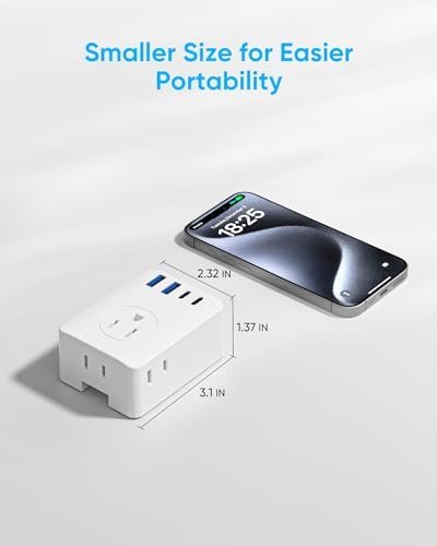 European Travel Plug Adapter, 5ft Detachable Extension Cord with Type C/G/E/F Plug Kit, 4 AC Outlets, 4 USB Ports (2 USB C), UK Germay France Greece Travel Plug Adapter - Image 7