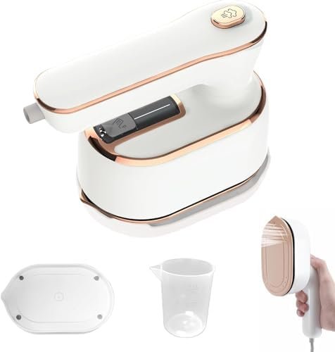 Mini Steam Iron for Clothes, Travel Steamer for Clothes Portable Steamer Travel Iron, Micro Steam Iron Mini Handheld Steamer Support Dry And Wet Ironing for Home Travel (White), RTOOJK00