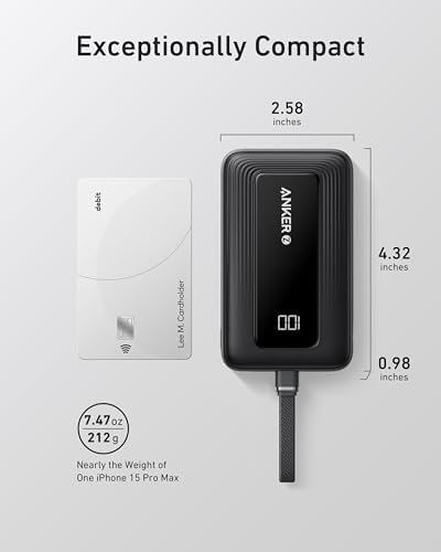 ANKER Portable Charger, 10,000mAh 30W Power Bank, USB-C in and Out Fast Charging Battery Pack, Travel Essential Phone Power Bank, for iPhone 16/15, iPad, MacBook, Galaxy, Google, and More - Image 6