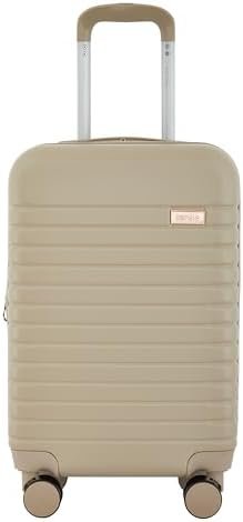 kensie Graceful Hardside Carry-On Luggage, Light Taupe, 22-Inch