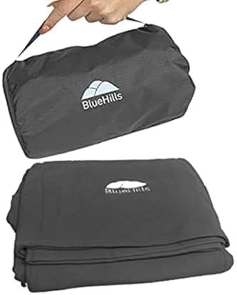 BlueHills Ultra Compact Travel Blanket Pillow in Portable Bag Case Soft 70 X 56 with Strap Backpack Clip Premium Cozy Soft Compact Pack Large Blanket for Airplane Flight Layover Grey - Gray C002
