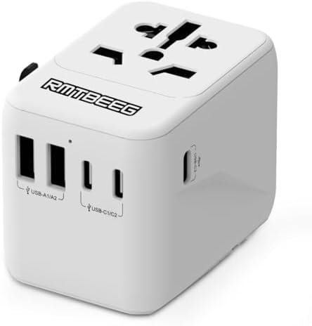 International Power Plug Adapter, Rmtbeeg Universal Travel Adapter with 3 USB-C and 2 USB-A Ports, All-in-One Worldwide Wall Charger for Europe UK EU AUS (Type C/G/A/I), Plug Adaptor Travel - Image 5