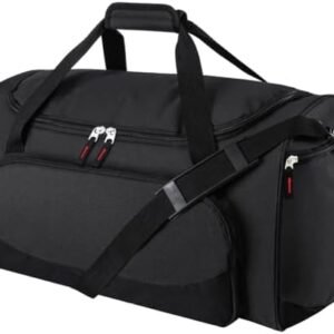 Gym Bag for Men - 55L Black Durable Large Duffle Bag for Travel, Workout, Fitness & Sport