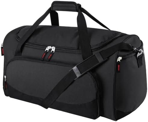 Gym Bag for Men - 55L Black Durable Large Duffle Bag for Travel, Workout, Fitness & Sport