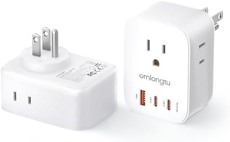Multi Plug Outlet Extender 2 Pack, Surge Protector Wall Plug Splitter with 3 Electrical Outlets 3 USB Ports, PD 20W USB C Charger Block Wall Outlet Expander for Travel Home Office Dorm Room Essentials