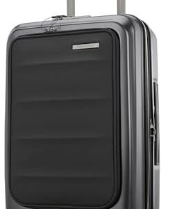 Samsonite Carry-On Pro Front Pocket Hardside Expandable 21-Inch Octiv Luggage: Durable & Impact Resistant, 360° Aero Trac Spinner Wheels, Adjustable Telescopic Handle, TSA Approved Lock - Black