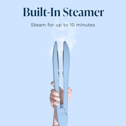 Nori Press Travel Steam Iron - Handheld Iron With Optional Steam Feature - No Ironing Board Required - Easy to Use w/ 6 Fabric Settings - Removes Wrinkles - Blue - Image 6