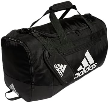 adidas Unisex Defender 4.0 Gym Duffel Bag for Men and Women, Black/White, Medium (66L)