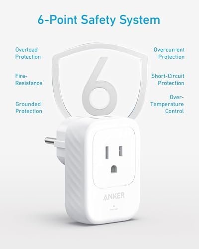 Anker European Travel Plug Adapter, 15W USB-C & 2 AC Outlets, Fits Type E/F Sockets, Compact for iPhone, iPad & More (Not Compatible with Type L/G Sockets) - Image 6