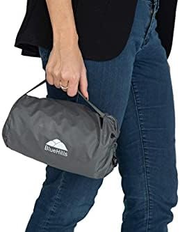 BlueHills Ultra Compact Travel Blanket Pillow in Portable Bag Case Soft 70 X 56 with Strap Backpack Clip Premium Cozy Soft Compact Pack Large Blanket for Airplane Flight Layover Grey - Gray C002 - Image 7