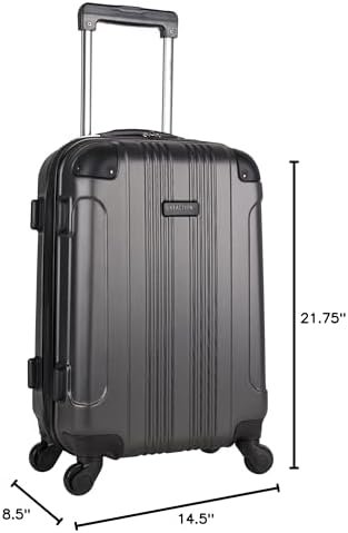 Kenneth Cole REACTION Out of Bounds Lightweight Hardshell 4-Wheel Spinner Luggage, Charcoal, 20-Inch Carry On - Image 6