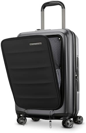 Samsonite Carry-On Pro Front Pocket Hardside Expandable 21-Inch Octiv Luggage: Durable & Impact Resistant, 360° Aero Trac Spinner Wheels, Adjustable Telescopic Handle, TSA Approved Lock - Black - Image 2