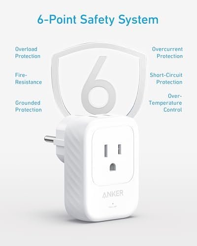 Anker (Pack of 2) USA to Europe International Plug Adapter, Travel Adapter, 15W Max with 2 AC, 2 USB-C & 1 USB-A Port, Ideal for iPhone 15, iPad Air & More, Compact for Travel, Cruise (TUV Listed) - Image 5