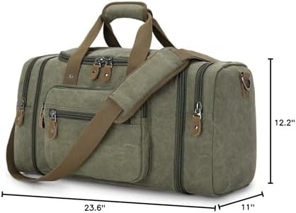 Gonex Canvas Duffle Bag for Travel 60L Duffel Overnight Weekender Bag (Army Green) - Image 7