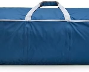 Amazon Basics 32" Extra Large Foldable Duffle Bag for Travel & Storage, with Exterior/Interior Zippered Pockets, Lightweight/Durable Nylon Material, 50-LBS Capacity, 9254 Cubic Inch (150L), Navy Blue