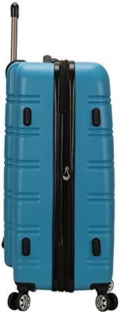 Rockland Melbourne Hardside Expandable Luggage with Spinner Wheels, Turquoise, Checked Large 28" - Image 2