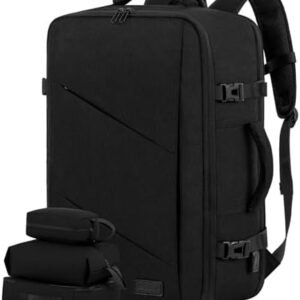 LOVEVOOK Travel Carry on Backpack, Large 40L Personal Item Travel Bag for Men & Women Flight Approved with 3 Packing Cubes, Suitcase Water Resistant Luggage Daypack Business Weekender Bag, Black