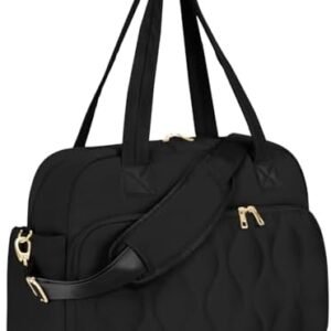 Wandering Nature 17x13x8 Personal Item Bag, Puffer Small Duffle bag for Travel with 14'' Laptop Compartment & Wet Pocket, Lightweight Carry on Weekender Duffle, Gourd Pattern