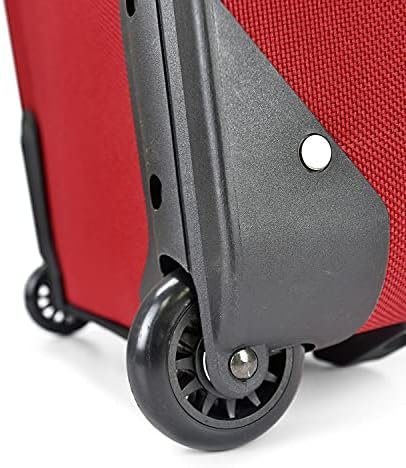 U.S. Traveler Lightweight Rolling 20" Carry On Luggage Softside Suitcase, Red, 2 Wheel-1 Piece - Image 6