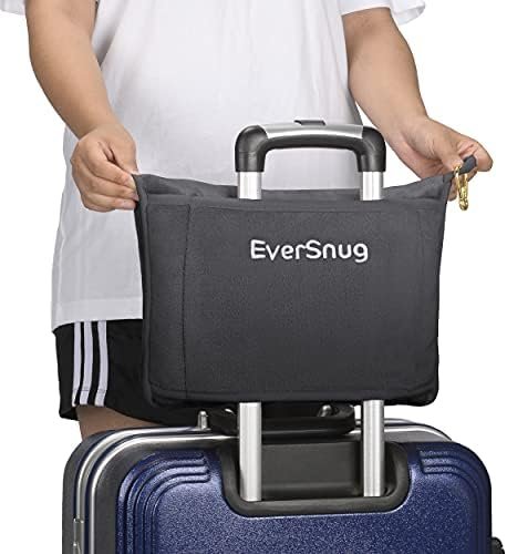 EverSnug Travel Blanket and Pillow - Ultra-Soft, Compact & Lightweight, 65x40 Inches, with Carry Case, Luggage Sleeve & Backpack Clip for Airplane Comfort (Grey) - Image 4