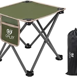 Opliy Camping Stool, Folding Samll Chair Portable Camp Stool for Camping Fishing Hiking Gardening and Beach, Camping Seat with Carry Bag (Green, L 13.5")