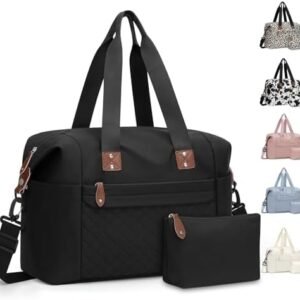 Travel Duffle Bag, Waterproof Weekender Overnight Hospital Bags for Women Men with Toiletry Bag Lightweight Carry on Personal Item Duffle Gym Bag for Travel, Airplanes, Sports