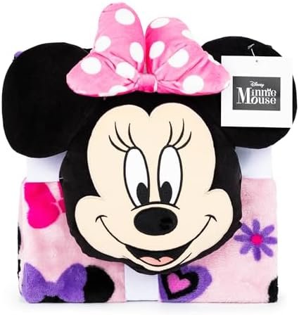 Jay Franco Disney Minnie Mouse Nogginz Set - 40 x 50 Inch Lightweight Travel Throw Blanket & Pillow - Kids Super Soft 2 Piece Bedding Set - Image 6