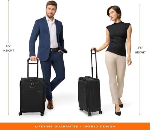 Briggs & Riley Essential 22" Carry On Expandable Spinner - Luggage for Travel, Suitcases with Wheels, Softside Rolling Bag for Men & Women, Self-Repairing Zipper - Baseline Collection, Black - Image 8