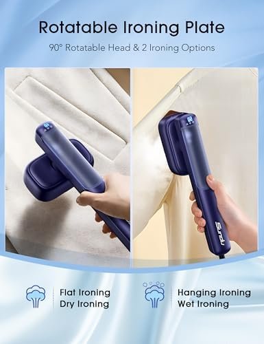 Travel Steamer for Clothes, Portable Mini Clothes irons, 120-240V Adaptive Voltage Clothes Steamer Handheld, Garment Steamer, 15s Heat Up, Adjustable Steam/Temperature - Image 5