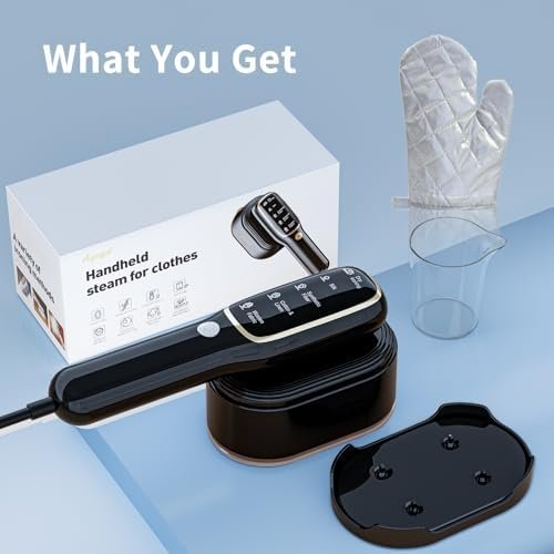 Steamer for Clothes, Travel Portable Handheld Turbo Steamer 5Mode Smart Display, 15s Heat-up Horizontal & Vertical Wrinkle Removal, Dual Function Wet/Dry Iron, Home Travel Use(GraphiteBlack) - Image 7