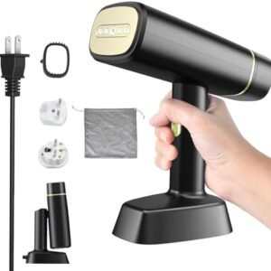 Dual Voltage(100~250V) Travel Steamer for Clothes Portable Mini with European Plug Adapter for International Travel, Europe Travel Essentials for Women, European Travel Must Haves