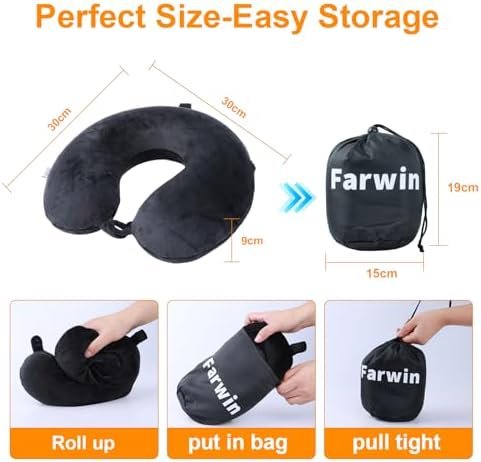 Travel Pillow,100% Pure Memory Foam U Shaped Neck Pillow,Super Lightweight Portable Headrest Great for Airplane Chair, Car,Home,Office,Sleeping Rest Cushion (Black) - Image 6
