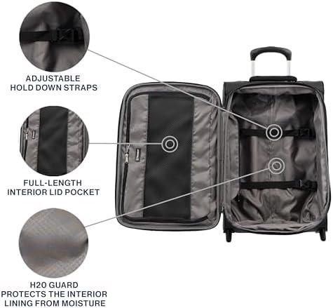 Travelpro Tourlite Softside 21" Expandable Luggage with 4 Spinner Wheels, Lightweight Suitcase, Carry-On, Black - Image 8
