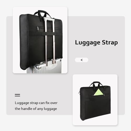 MATEIN Garment Bag for Travel, Large Carry on Garment Bags with Strap for Business, Waterproof Hanging Suit Luggage Bag for Men Women, Wrinkle Free Suitcase Cover for Shirts Dresses Coats, Black - Image 6