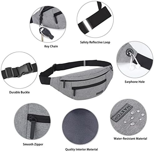 MAXTOP Large Crossbody Fanny Pack with 4-Zipper Pockets,Gifts for Enjoy Sports Festival Workout Traveling Running Casual Hands-Free Wallets Waist Pack Phone Bag Carrying All Phones - Image 4