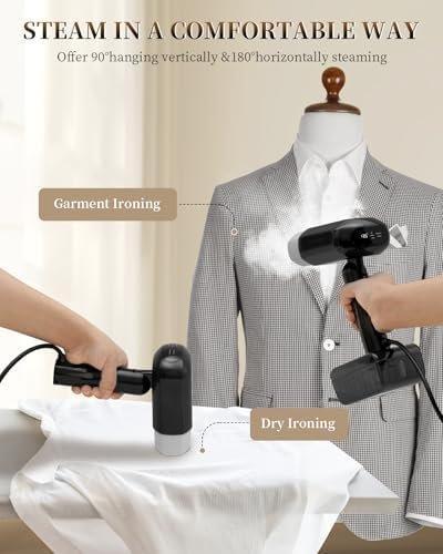 2025 Upgrade Steamer for Clothes, 2 in 1 Iron & Steamer for Quick Wrinkle Removal, 5 Adjustable Grades Temperature with LED Digital Display for Home, Office and Travel Use - Image 2
