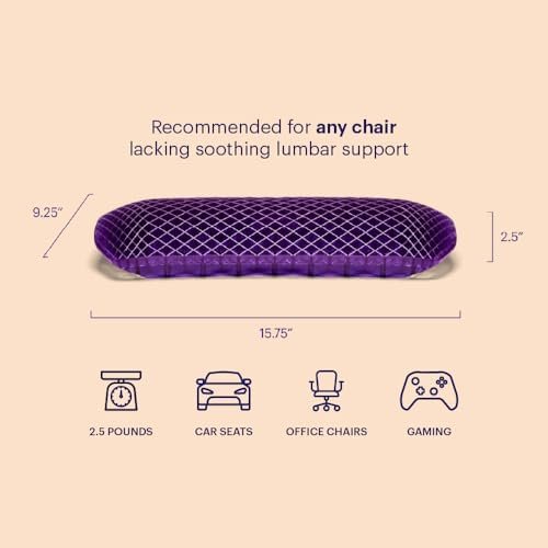 Purple Back Cushion | Pressure Reducing Grid Designed for Ultimate Comfort | Designed for Chairs, Gaming, and Travel | Made in The USA - Image 2