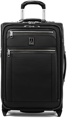 Travelpro Platinum Elite Softside Expandable Carry on Luggage, 2 Wheel Upright Suitcase, USB Port, Men and Women, Shadow Black, Carry On 22-Inch
