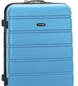 Rockland Melbourne Hardside Expandable Luggage with Spinner Wheels, Turquoise, Checked Large 28"