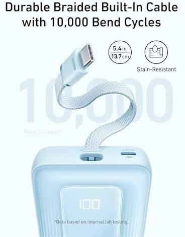 ANKER Portable Charger, 10,000mAh 30W Power Bank, USB-C in and Out Fast Charging Battery Pack, Travel Essential Phone Power Bank, for iPhone 16/15, iPad, MacBook, Galaxy, Google, and More - Image 3