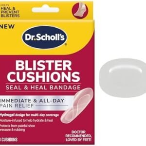 Dr. Scholl's Blister Cushions Seal & Heal Bandage with Hydrogel Technology, 8 ct // Immediate & All-Day Pain Relief, Thin, Flexible & Nearly Invisible, Moisture-Infused
