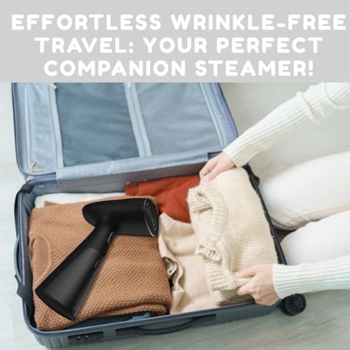 Travel Garment Steamer, Handheld Steamer for Clothes, Fast Heat-Up in 30 Seconds, 1000W Portable Steamer with 120ml Water Tank, Removes Wrinkles from Clothes, Garments, and Fabrics - Image 6