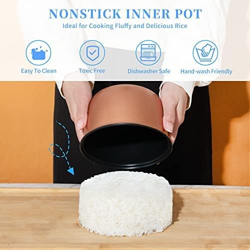 1.0L Mini Rice Cooker,WHITE TIGER Portable Travel Steamer Small,15 Minutes Fast Cooking, Removable Non-stick Pot, Keep Warm, Suitable For 1-2 People - For Cooking Soup, Rice, Stews & Oatmeal - Image 4