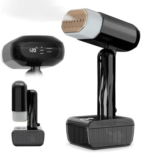2025 Upgrade Steamer for Clothes, 2 in 1 Iron & Steamer for Quick Wrinkle Removal, 5 Adjustable Grades Temperature with LED Digital Display for Home, Office and Travel Use