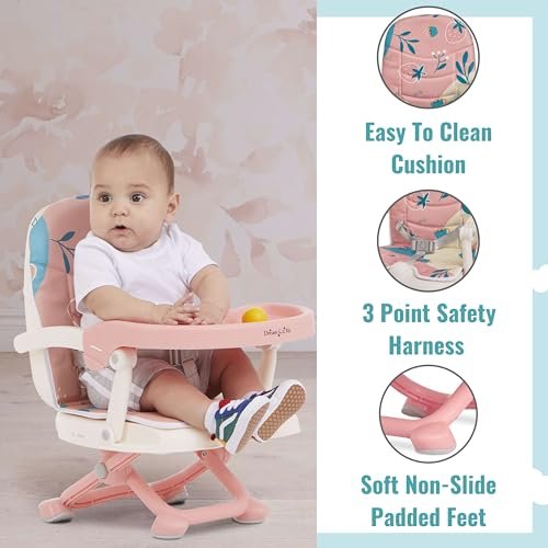 Dream On Me Munch N Go Booster Seat for Dining Table, Lightweight Compact Fold Travel Booster Seat, 3-in-1 Convertible, Four Level Height Adjustment and Easy Tray Removal - Image 3