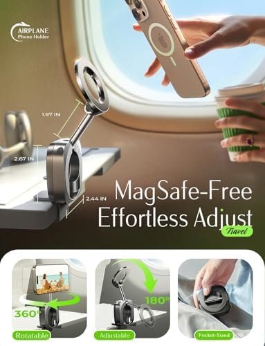 LISEN Airplane Travel Essentials for Women Phone Holder Baby Long Flight Essentials Flying Must Haves Handsfree for MagSafe Mini Travel Accessories Beach Vacation International Cruise Essentials 2025 - Image 2